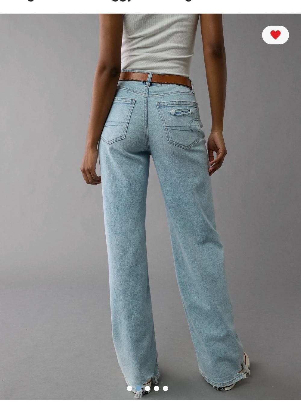 American Eagle Outfitters Light Blue Wide Leg Jeans - Picture 5 of 5